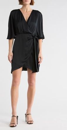 Ramy Brook Alexis Faux Wrap Minidress in Black at Nordstrom Rack, Size 24 (Similar To 24W)