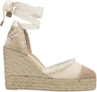 Castaner Catalina Wedge - Dames - Sleehakken - Beige - 39 EU - Katoen - Schoenen
