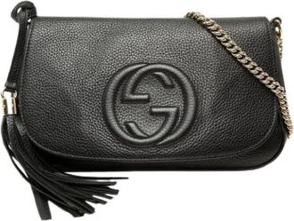 Gucci Pre-owned Crossbody Bag - Dames - Vintage Schoudertas - Zwart - ONE Size - Leer - Vintage