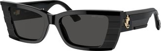 Jimmy Choo London Womens Rectangular Sunglasses In Grey