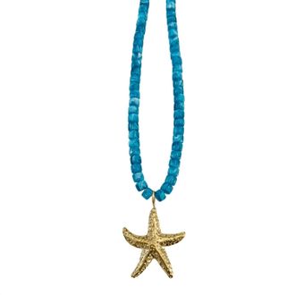 Gemelli Delray With Starfish Charm Beaded Necklace In Blue