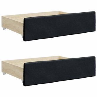 vidaXL Cajones De Cama 2 Uds Madera Ingenier&iacute;a Y Cuero Sint&eacute;tico Negro Vidaxl