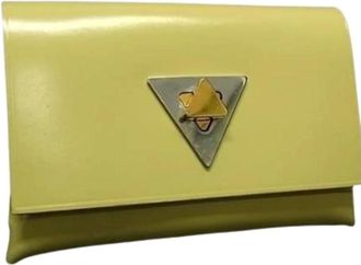 Bottega Veneta Pre-owned Clutches, female, Yellow, Size: ONE SIZE Pre-owned Leather Clutch