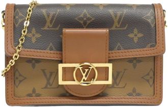 Louis Vuitton Brown Marron Coated Canvas Chain/Shoulder Wallet (Pre-Owned)
