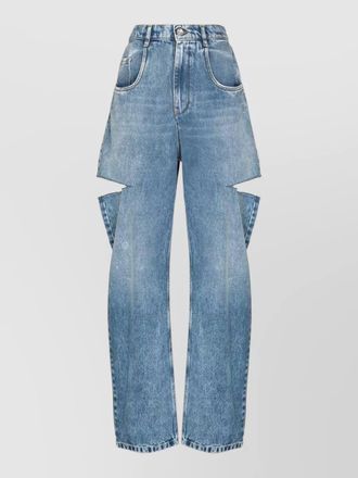 Maison Margiela high waist wide leg five pocket trousers