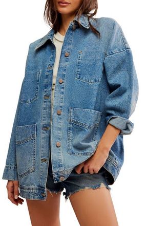 Free People Avery Denim Chore Jacket in Got The Blues at Nordstrom, Size X-Small