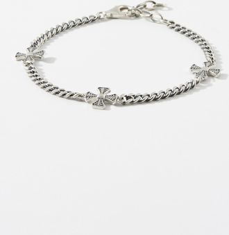 Serge DeNimes Mens Gothic cross silver bracelet