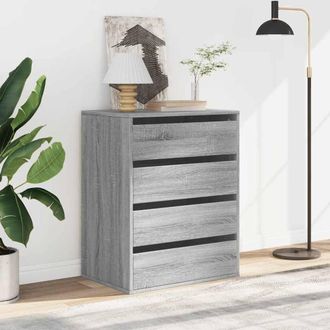Berkfield Home Classic Corner Chest of Drawers Grey Sonoma 60x41x76 cm Engineere | Size: 60 x 41 x 76 cm