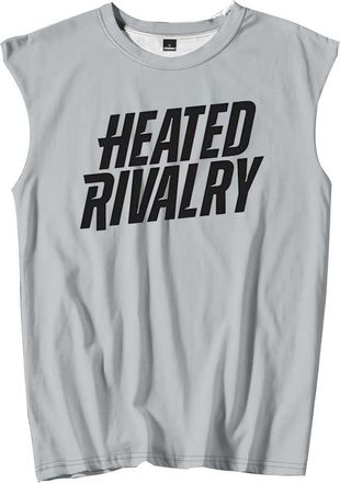 Generic Heated Rivalry Logo Merch Tank Tops Sleeveless T-Shirt Unisex Casual Outdoor Sportwear (S,Grey)