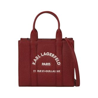 Karl Lagerfeld K/Rsg MN Square Tote - Dames - Tassen - Rood - Maat: ONE Size Leer