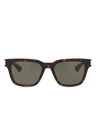 Saint Laurent Eyewear tortoiseshell square sunglasses - unisex - Acetate - One Size - Green