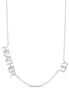 SHYMI Pav&eacute; Multi Name Necklace in Silver at Nordstrom