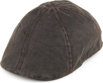 Dorfman Pacific Hats Weathered Cotton Duckbill Flat Cap - Brown L-XL