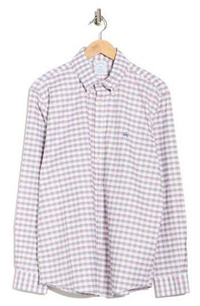 Brooks Brothers Regular Fit Non-Iron Oxford Dress Shirt in Graphcheck at Nordstrom Rack, Size Xx-Large