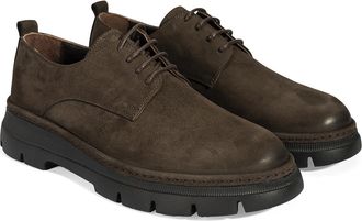 Desa Man Nubuck Leather Lace-Ups - Low Heel, Leather Lining, Breathable | Brown - 41