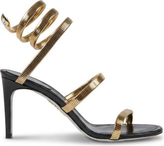 Rene Caovilla Juniper Sandaal - Dames - Sandalen met hakken - Geel - 39 EU - Leer - Schoenen