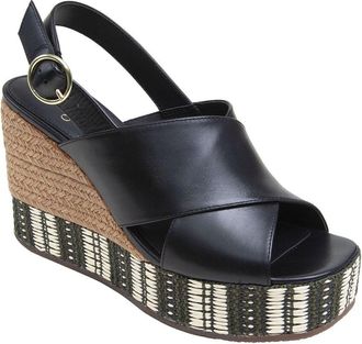Linea Paolo Valery-L Leather Wedge Slingback Sandal