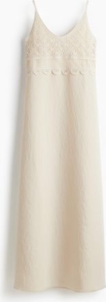 H&M Kleid mit Detail im Häkellook - Beige