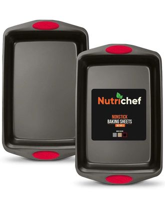 Nutrichef Black 2pc Cookie Sheet Set
