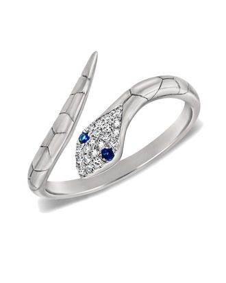 Sabrina Designs 14K 0.08 Ct. Tw. Diamond & Sapphire Snake Ring