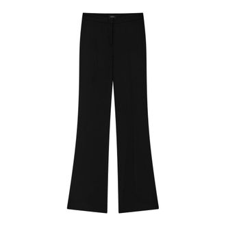 Pinko Wide Trousers, female, Black, XL, Elegant Viscose Elastane Trousers