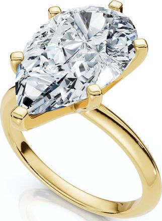 Pompeii3 Certified 3Ct Pear Shape Solitaire Diamond Engagement Ring 6-Prong Lab Grown