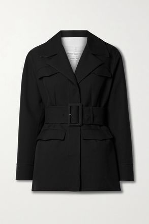 Another Tomorrow + Net Sustain Blazer In Cotone Biologico Con Cintura - Nero