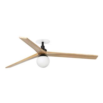 Netlighting Klim Recessed Large LED Ceiling Fan Matt Black Pine Blades