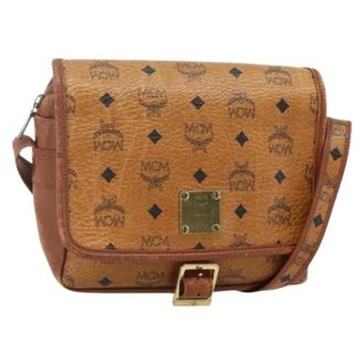 MCM Pre-owned Cross Body Bags, female, Brown, Size: ONE SIZE Pre-owned PVC Shoulder Bag