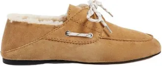 Sandro Shearling boat shoes in Camel at Nordstrom, Size 38