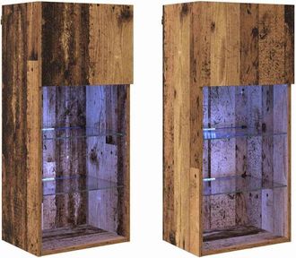 vidaXL Wall-mounted TV Cabinets 2 pcs Old Wood 40.5 x 30 x 90 cm vidaXL