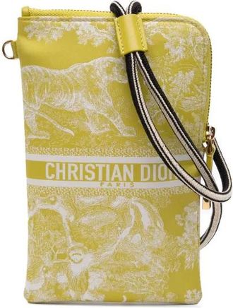 Dior Borsa a tracolla Toile De Jouy DiorTravel Multifunction con ricamo 2021 - Giallo