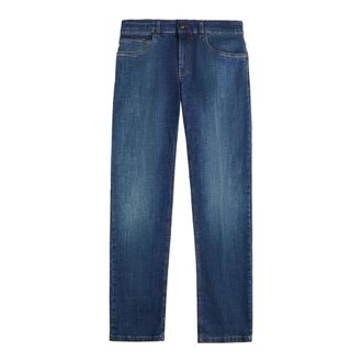 Fay Straight Jeans, male, Blue, Size: W30 Slim-fit 5-pocket Jeans