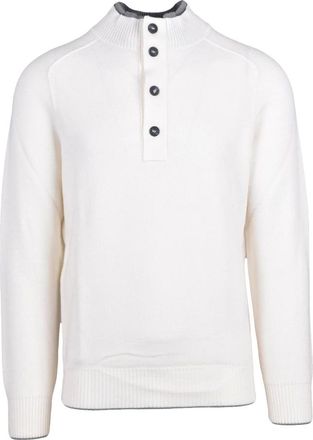 KANGRA Truien & Vesten, Heren, Wit, L, Wol, Pullover met col en knopen