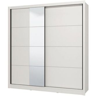 Dmora Guardaroba Grande Orero, Armadio Camera da Letto Appendiabiti, 5 Ripiani, 8 Vani, 205x215.5h cm Bianco Opaco