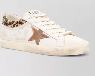 Golden Goose superstar sneakers leather upper leopard collar