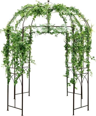 Costway Costway - Arco Jardin, P&eacute;rgola De Metal Para Plantas Trepadoras, 211 X 211 X 256 Cm, P&eacute;rgola Para Jard&iacute;n Y Patio
