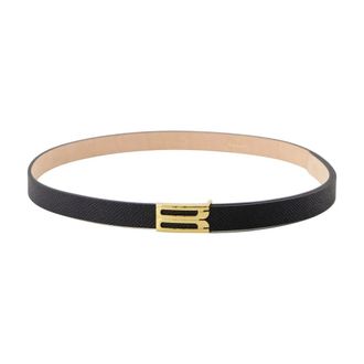 Victoria Beckham Black Leather Micro Frame Belt