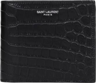 Saint Laurent Portafogli Uomo Saint Laurent Con Pelle Nera