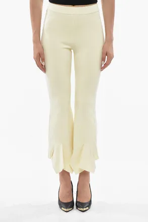 Stella McCartney Pantaloni in Maglia Aderenti con Fondo Svasato Effetto Peplo Stella McCartney