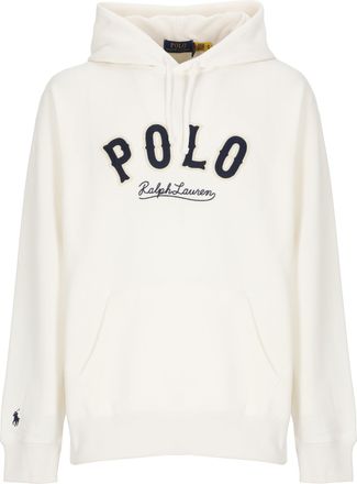 Polo Ralph Lauren White Cotton Hooded Drawstring Sweatshirt