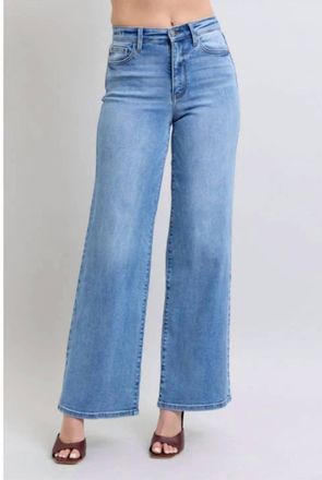 Judy Blue Womens Janet Vintage Wide Leg Jeans In Blue