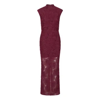 Rotate Flower Mesh Maxi Dress - female - ROTATE Birger Christensen - Maxi Dresses - Red - S - Dresses