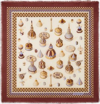 Ferragamo Silk Scarf Featuring Nadir Print with Intricate Border