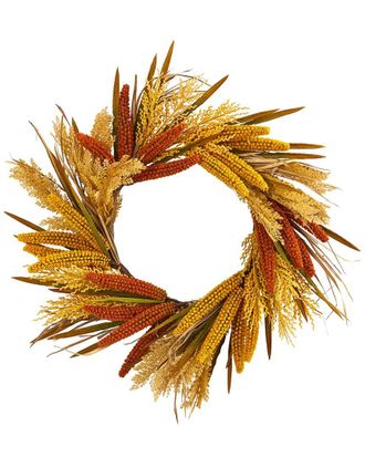 Nearly Natural 25In Sorghum Harvest Artificial Wreath