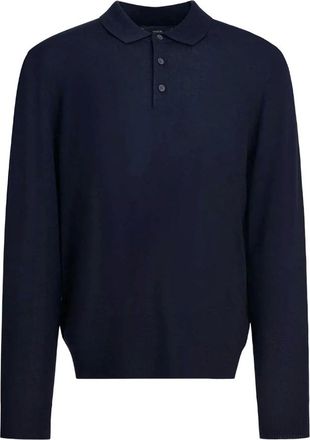 Vince Polo de lana merino - Knitwear - Hombre - Azul - 2XL