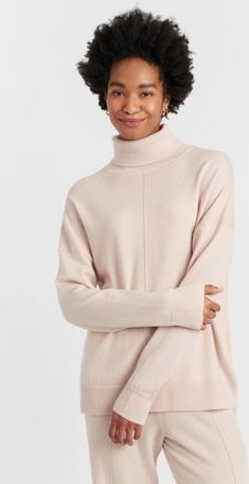 Chinti and Parker Bone Wool-Cashmere Relaxed Rollneck Sweater