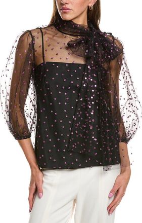 Red Valentino Red Valentino Net Lace & Glitter Blouse