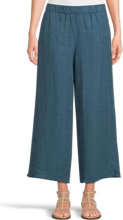 Eileen Fisher Womens Eileen Fisher Pants Harbor 100% Organic Linen Wide Leg RED1309