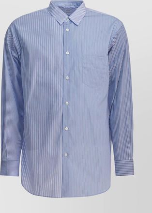 Comme Des Garçons striped button-down shirt featuring chest pocket